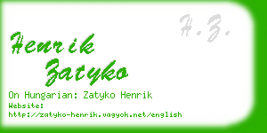 henrik zatyko business card